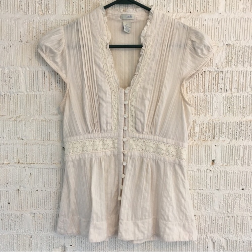 Anthropologie 100% cotton button blouse